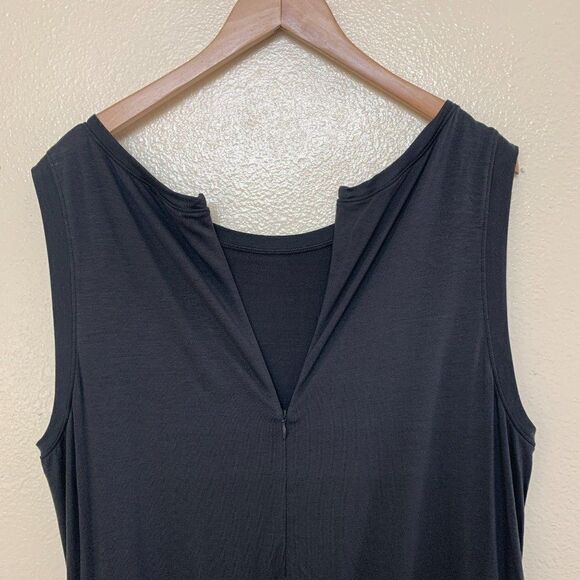 $318 Eileen Fisher Cropped Wide-Leg Jumpsuit Round Neck Gray Heather - Picture 4 of 10